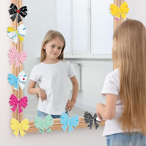 50Pcs Back to School Cutouts Composition Notebook Pencil Coquette Bow Paper Cutouts First Day of School Bulletin Board Decorations for Classroom Party Supplies Teacher Chalkboard Door Wall Decor in Saudi Arabia