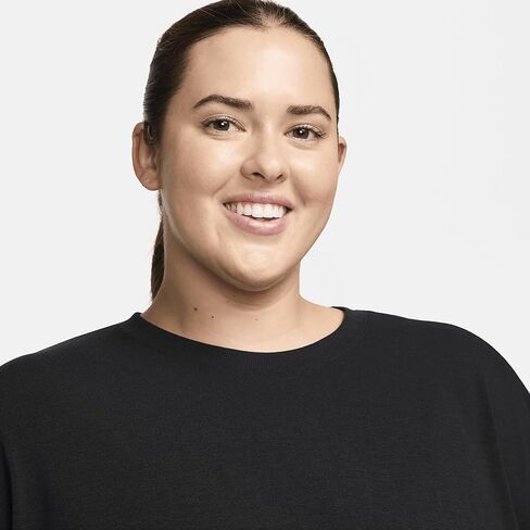 Nike One Relaxed Women's Dri-FIT Short-Sleeve Top (Plus Size) (Black/Black) Size 3X in Saudi Arabia