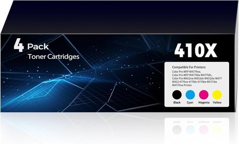 خراطيش حبر بديلة 410X Pro MFP M377 M452 M477 لطابعة HP 410X 410A Toner تعمل لطابعة Pro MFP Pro MFP M452nw M452dn M452dw M377dw M477fnw Pro MFP M477fdw M477fdn (1BK+1C+1M+1Y) in Kuwait