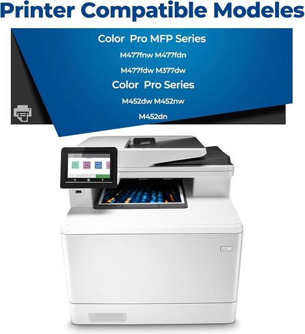 خراطيش حبر بديلة 410X Pro MFP M377 M452 M477 لطابعة HP 410X 410A Toner تعمل لطابعة Pro MFP Pro MFP M452nw M452dn M452dw M377dw M477fnw Pro MFP M477fdw M477fdn (1BK+1C+1M+1Y) in Kuwait