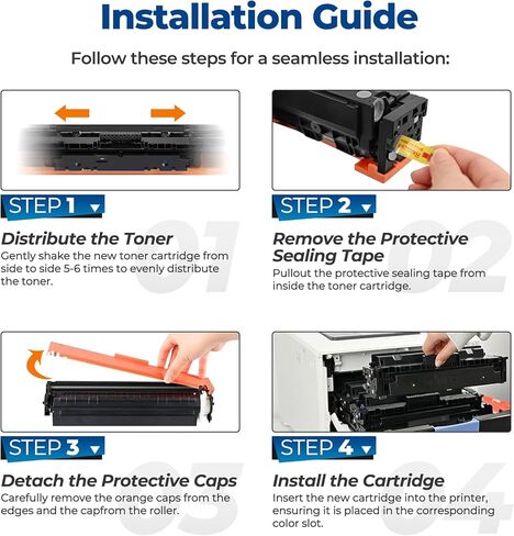 خراطيش حبر بديلة 410X Pro MFP M377 M452 M477 لطابعة HP 410X 410A Toner تعمل لطابعة Pro MFP Pro MFP M452nw M452dn M452dw M377dw M477fnw Pro MFP M477fdw M477fdn (1BK+1C+1M+1Y) in Kuwait