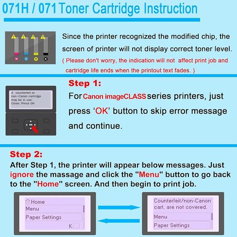 071 Black Toner Cartridge Replacement for Canon 071 CRG071 071H CRG071H for ImageClass LBP122dw MF273dw MF275dw LBP122 LBP120 MF270 MF272dw Printer (4-Pack) in Kuwait
