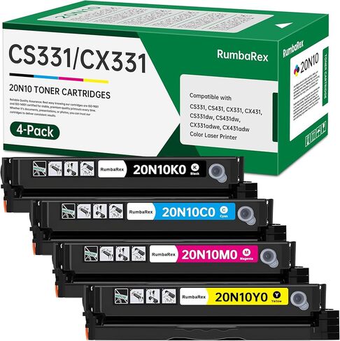 مجموعة خرطوشة الحبر CS331 CX331 20N10 استبدال 4 ألوان لخرطوشة الحبر Lexmark 20N10K0 20N10C0 20N10M0 20N10Y0 لحبر الطابعة CS331 CS431 CX331 CX431 CS331dw CS431dw CX331adwe CX431adw in Saudi Arabia