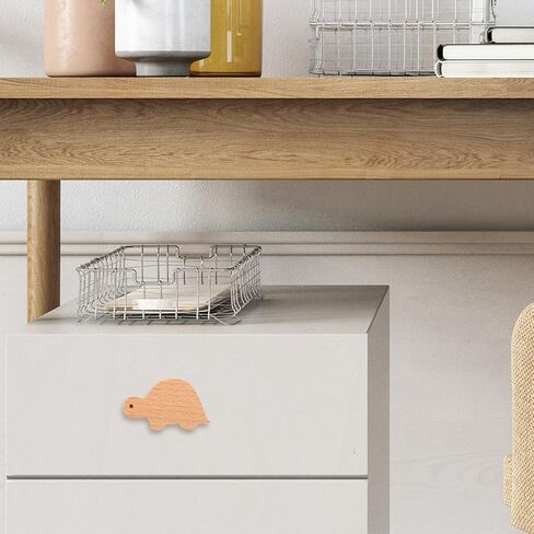 Wooden Animal Cabinet Knob and Drawer Pull Solid Beech Wood Turtle Design with Screws ’ Room Cupboard Handle for Wardrobe and Dresser Furniture in Kuwait