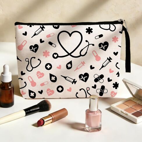 هدايا الممرضات، حقيبة مكياج، ملحقات الممرضات لأساسيات العمل، تقدير التمريض، هدايا أسبوع الممرضات للنساء، حقيبة أدوات الزينة RN، حقائب مستحضرات التجميل ليوم التخرج وأعياد الميلاد in Kuwait