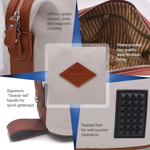 Convenience Kits International Men’s Super Premium 35 PC Travel Kit Featuring: Travel-Size Hair Care Products Plus Face, Body, Oral Care, Travel Essentials in Large Ivory Canvas Toiletry Bag in Kuwait