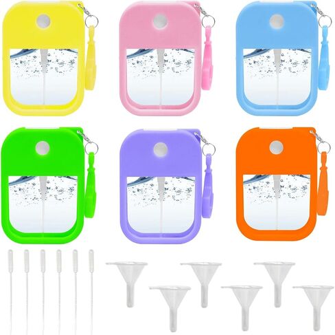 10 Pcs Portable Card Spray Bottle 1.29oz Refillable Perfume Bottle Reusable Leakproof Water Spray Bottle with Keychain for Cosmetic 10 Color in Kuwait