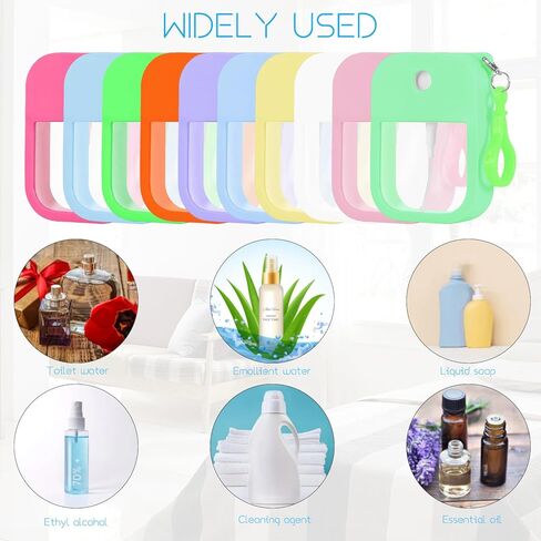 10 Pcs Portable Card Spray Bottle 1.29oz Refillable Perfume Bottle Reusable Leakproof Water Spray Bottle with Keychain for Cosmetic 10 Color in Saudi Arabia