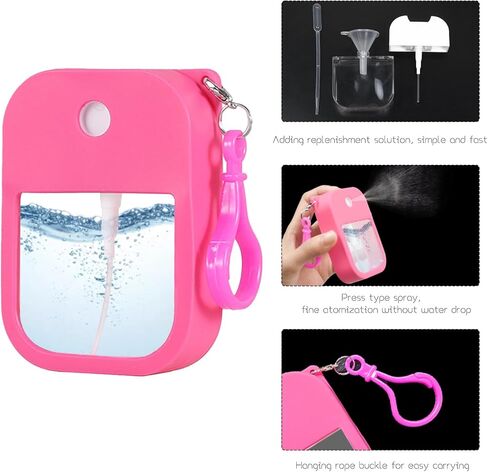 10 Pcs Portable Card Spray Bottle 1.29oz Refillable Perfume Bottle Reusable Leakproof Water Spray Bottle with Keychain for Cosmetic 10 Color in Saudi Arabia