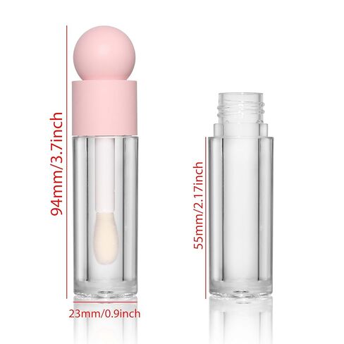 COSIDEA 16pcs Empty 5ml Pink lip gloss tubes with big wand large deo foot brush lipgloss tube container for lip oil in Kuwait