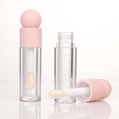 COSIDEA 16pcs Empty 5ml Pink lip gloss tubes with big wand large deo foot brush lipgloss tube container for lip oil in Kuwait