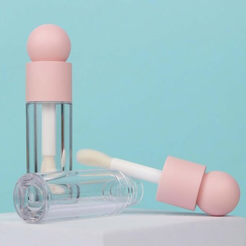 COSIDEA 16pcs Empty 5ml Pink lip gloss tubes with big wand large deo foot brush lipgloss tube container for lip oil in Kuwait