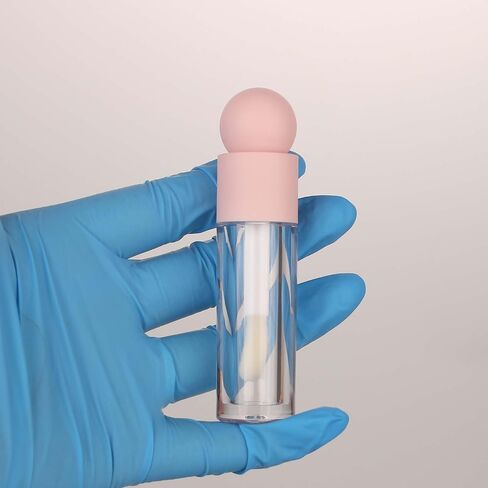 COSIDEA 16pcs Empty 5ml Pink lip gloss tubes with big wand large deo foot brush lipgloss tube container for lip oil in Kuwait