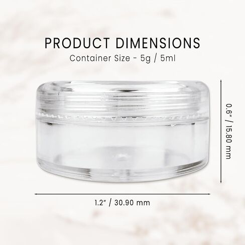 (Quantity: 1000 Pieces) Beauticom 5G/5ML Round Clear Jars with Screw Cap Lid for Makeup, Lotion, Creams, Eyeshadow, Cosmetic Product Samples - BPA Free in Kuwait