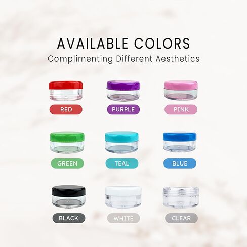 (Quantity: 1000 Pieces) Beauticom 5G/5ML Round Clear Jars with Screw Cap Lid for Makeup, Lotion, Creams, Eyeshadow, Cosmetic Product Samples - BPA Free in Kuwait