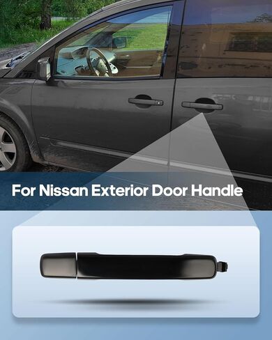 ECCPP Exterior Door Handle 2004-2009 for Nissan for Quest Outer Replacement Rear Driver Left Passenger Right Door Handle 1 PC Black 826065Z057 in Saudi Arabia