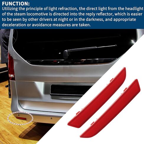 No.4478260040/4478260140 Bumper Reflector for Mercedes-Benz Metris 2016-2023 Rear Bumper Reflector Side Marker Durable Plastic 1 Pair Red in Saudi Arabia