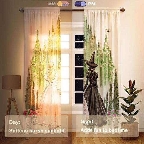Funnytree ساحرة نافذة الستائر الفتيات الصداقة ستائر غرفة نوم ديكور غرفة المنزل نسيج متين قابل للغسل في الغسالة 82 بوصة × 84 بوصة SC00313-013 in Saudi Arabia