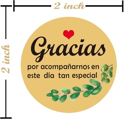 ملصق Gracias شكرًا لك، 2 بوصة Gracias Por Acompañarnos Favor Labels لحفل زفاف العروس، حمام الطفل الإسباني (120 قطعة) in Kuwait