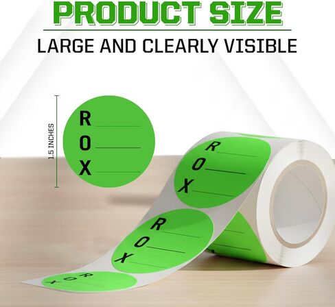 تلقت ROX ملصقات انتهاء الصلاحية المفتوحة - ملصقات جرد مستديرة مقاس 1.5 بوصة، 1000 ملصق لكل لفة للحاويات والزجاجات والجرار والتعليب والتخزين in Kuwait