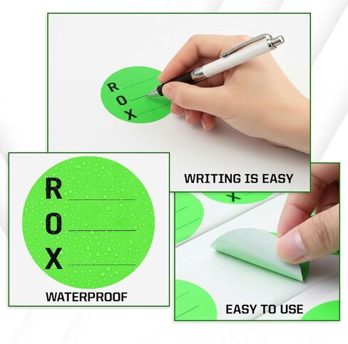 تلقت ROX ملصقات انتهاء الصلاحية المفتوحة - ملصقات جرد مستديرة مقاس 1.5 بوصة، 1000 ملصق لكل لفة للحاويات والزجاجات والجرار والتعليب والتخزين in Kuwait