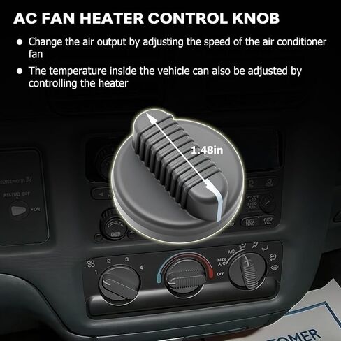 مقبض التحكم في سخان مروحة التيار المتردد مناسب لجي إم سي جيمي سونوما شيفروليه بليزر S10 1994 1995 1996 1997 1998 1999 2000 2001 2002 2003 2004 2005 يستبدل F87Z-18519-AA F87Z18519AA in Kuwait