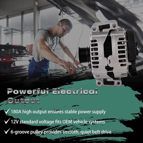 0121715006 المولد 180A 12V 6-الأخدود بكرة صالح لمرسيدس بنز CL550 CLK550 CLS550 E350 E550 G550 GL450 GL550 ML350 ML450 R350 S450 S550 SL550 SL65 AMG 2006-2018 11220ن 0121715114 0131545602 in Saudi Arabia