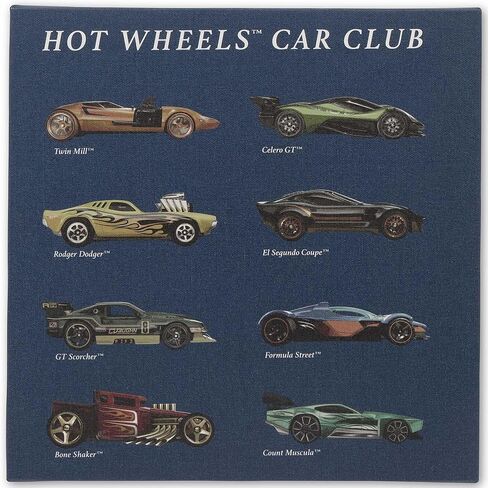 Open Road Brands Mattel Hot Wheels Color Burst Gallery مغلفة بديكور حائط من القماش - صورة ممتعة للعجلات الساخنة لغرفة نوم الأطفال أو غرفة اللعب in Kuwait