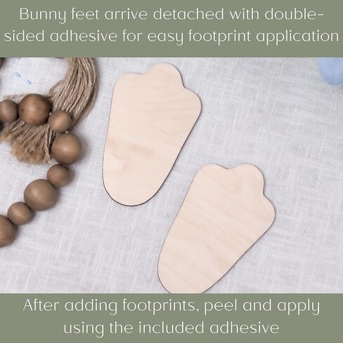 Personalized Baby First Easter Sign with Footprint Cutouts, Wooden Bunny Shape Memory Board, Customizable Name and Year, Easter Keepsake Decoration (Style 1) in Saudi Arabia