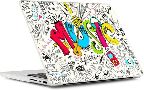Case Compatible with MacBook Pro 14 inch 2022 2021 Model A2442 M1 Pro/ M1 Max, Plastic Hard Shell Case & Keyboard Cover Compatible with Mac Pro 14 Retina with Touch ID, Creative Music in Saudi Arabia