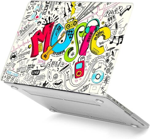 Case Compatible with MacBook Pro 14 inch 2022 2021 Model A2442 M1 Pro/ M1 Max, Plastic Hard Shell Case & Keyboard Cover Compatible with Mac Pro 14 Retina with Touch ID, Creative Music in Saudi Arabia