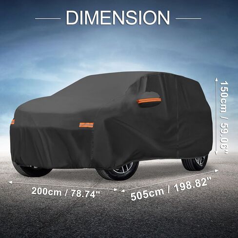 X AUTOHAUX Car Cover Outdoor Waterproof Sun Rain Snow Hail Protection with Left Side Door Zipper 210D-PU for Genesis GV80 in Saudi Arabia