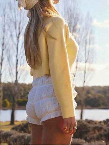 Women's Knitted Cropped Sweaters Collar Neck Long Sleeve Pullover Golf Sweater in Saudi Arabia