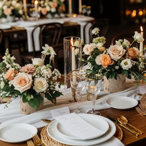 6 Pcs Natural Birch Vase Wooden Vase Natural Birch Bark Flower Pots Country Style Wood Planter for Garden Wedding Party Window Home Farmhouse Centerpieces in Kuwait