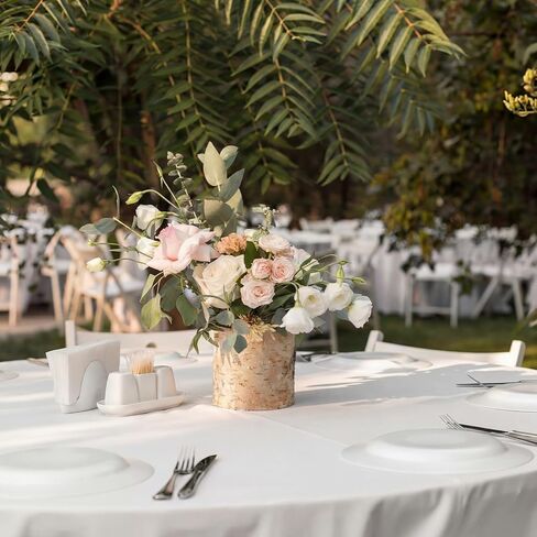 6 Pcs Natural Birch Vase Wooden Vase Natural Birch Bark Flower Pots Country Style Wood Planter for Garden Wedding Party Window Home Farmhouse Centerpieces in Kuwait