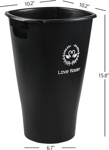 مزهرية زهور بطول 40.64 سم من Xyskin، مزهرية بلاستيكية مزخرفة للديكور المركزي ورف المدخل وديكور طاولة غرفة المعيشة، مزهرية للزهور، أسود in Kuwait