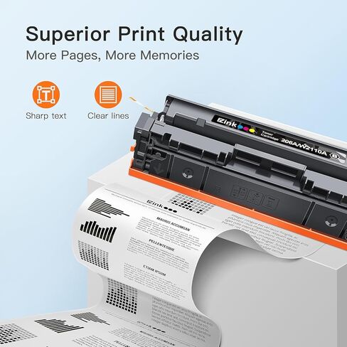 خراطيش حبر E-Z Ink 206X مكونة من 4 عبوات عالية الإنتاجية متوافقة مع HP 206X 206A W2110X W2110A للاستخدام مع HP Color LaserJet Pro MFP M283fdw M283cdw M283fdn M282nw M255dw M255nw M283 (مع شريحة -B/C/Y/M) in Kuwait