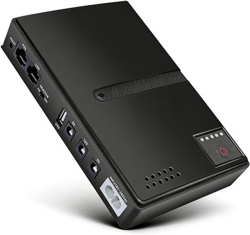 Mini UPS Battery Backup Power Source Uninterruptible Power Supply for Router, Modem, CCTV Security Camera, Smartphone, 10400mAh 36W USB 5V DC 5V 9V 12V POE 15V 24V 6 Outlets (US in Kuwait