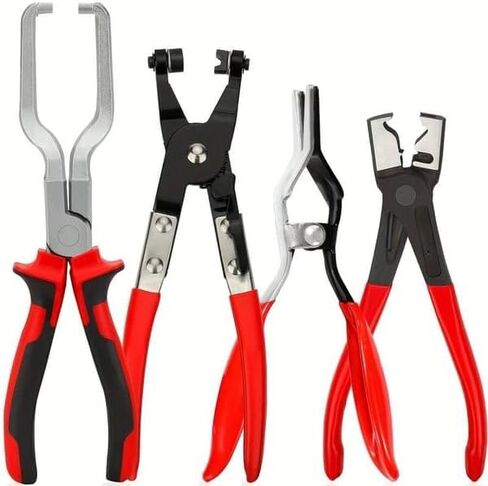 Sakerplus Hose Clamp Tool Set – 4 PCS Fuel Line Pliers, Electrical Disconnect Pliers Set, Relay Puller, Fuel Line Disconnect Tool Kit for Car & Professional Repair (1 Set) in Saudi Arabia