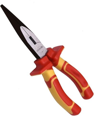 Edward Tools Pro Insulated Long Nose Pliers 6" - 1000V Safe Needle Nose Pliers for Electricians Use - VDE/GS Certified - Heavy Duty CRV Steel with Ergo Handle - Sharp Cutting Edge - Black Finish in Saudi Arabia