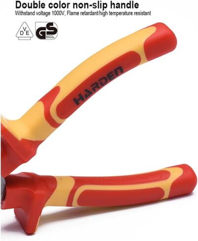 Edward Tools Pro Insulated Long Nose Pliers 6" - 1000V Safe Needle Nose Pliers for Electricians Use - VDE/GS Certified - Heavy Duty CRV Steel with Ergo Handle - Sharp Cutting Edge - Black Finish in Saudi Arabia