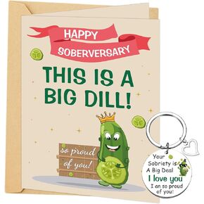 بطاقة الرصانة هدايا رصينة للنساء - مخلل مضحك تحت عنوان هدية رصينة بطاقة الذكرى السنوية مع مغلف الحقيبة المخملية للنساء التعافي السعيد الرصين تهانينا هدية التشجيع in Kuwait