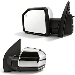 FL3Z17682PB Right Dual Power Mirror 18+4 Pin Camera Chrome for Ford F150 2015-2018; Passenger Side Miror with Memory/Heated/Power Folding/Turn Signal/Puddle Lamp/Side Marker/Blind Spot in Kuwait