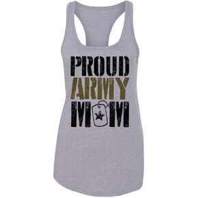 Proud Army Mom Mother Military Tank Top Fitted Racerback Women's in Kuwait