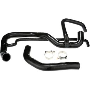 طقم المبرد العلوي والسفلي من السيليكون شديد التحمل متوافق مع 2001-2005 Chevy GMC Sierra 2500 3500 Duramax 6.6L تحمل الضغط والألياف المدمجة المقاومة للحرارة (أسود) in Kuwait