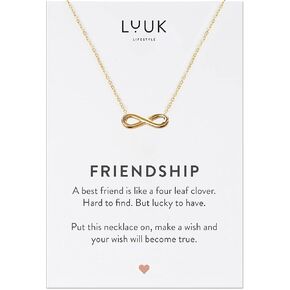 قلادات LUUK LIFESTYLE للسيدات من الفولاذ المقاوم للصدأ مع قلب، البرسيم، النجمة، المرساة، قلادة الكرة الأرضية، هدية عصرية، رمز الحظ، طول قابل للتعديل 20 بوصة، بطاقة الصداقة، ذهبي، فضي، وذهب وردي in Kuwait