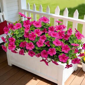 4 Bundles Large Artificial Geranium Flowers for Outdoors UV Resistant Faux Silk Flowers Realistic Fake Plants for Porch Balcony Patio Garden Home Decor (Red) in Saudi Arabia