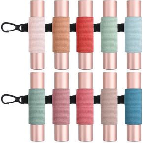 10 قطع من سلسلة مفاتيح حامل مرطب الشفاه، مشبك صغير على أكمام مرنة لأحمر الشفاه، حامل ملمع الشفاه المحمول، حامل سلسلة مفاتيح للنساء in Kuwait