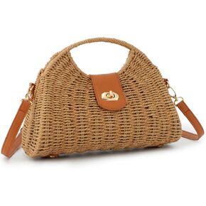 حقيبة يد Oweisong Wicker Tote حقيبة كروس للنساء للصيف والشاطئ in Kuwait