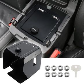 صندوق أمان بقفل وحدة التحكم المركزية متوافق مع Jeep Wrangler JL 4XE 2018-2025 لملحقات Gladiator JT الداخلية ومسند الذراع ودرج منظم الأمان مع كلمة مرور مجمعة مكونة من 3 أرقام in Kuwait